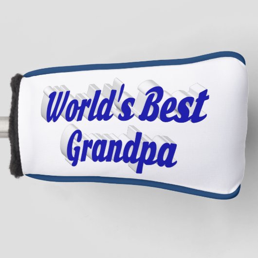Bester grandpa-blauer Text Golf Headcover (Vorderseite)