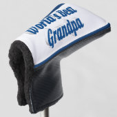 Bester grandpa-blauer Text Golf Headcover (3/4 Vorderseite)