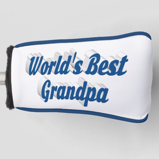 Bester grandpa-blauer Text Golf Headcover (Vorderseite)
