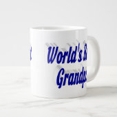 Bester grandpa-blauer Text Jumbo-Tasse (Vorderseite Rechts)