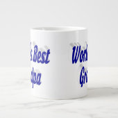 Bester grandpa-blauer Text Jumbo-Tasse (Vorderseite)
