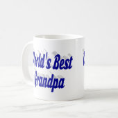 Bester grandpa-blauer Text Kaffeetasse (Vorderseite Links)