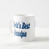 Bester grandpa-blauer Text Kaffeetasse (Vorderseite Links)