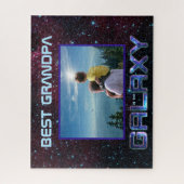 Bester Grandpa Cosmic Blue Celestial Glitzer Text Puzzle (Vertikal)
