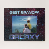 Bester Grandpa Cosmic Blue Celestial Glitzer Text Puzzle (Horizontal)