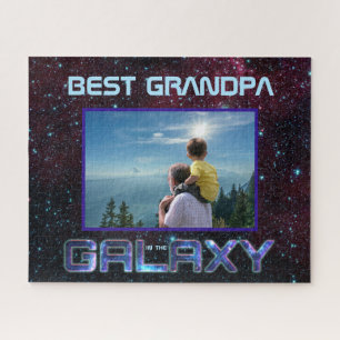 Bester Grandpa Cosmic Blue Celestial Glitzer Text Puzzle