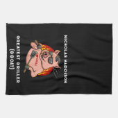 Bester Griller Pig Mascot Personalisiert Geschirrtuch (Horizontal)