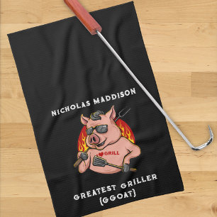 Bester Griller Pig Mascot Personalisiert Geschirrtuch