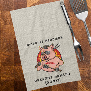Bester Griller Pig Mascot Personalisiert Geschirrtuch