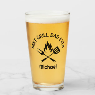 bester Grillpapa, personalisierte stilvolle Grille Glas