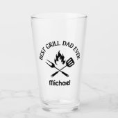 bester Grillpapa, personalisierte stilvolle Grille Glas (Vorderseite)
