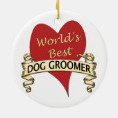 Bester Groomer der Welt Hunde Keramik Ornament (Hinten)