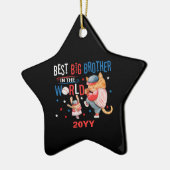 Bester großer Bruder der Welt - Baseball Keramik Ornament (Links)