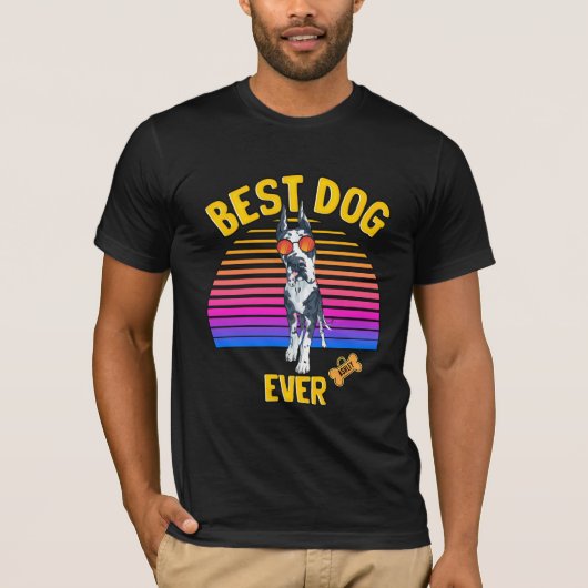 Bester großer Dane Hund je Retro T-Shirt (Vorderseite)