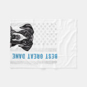 Bester Großer Dane je amerikanischer Flag Funke Do Fleecedecke (Vorderseite (Horizontal))