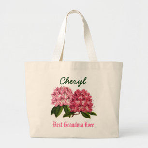 Bester Großmutter-überhaupt Name-Rhododendron Jumbo Stoffbeutel