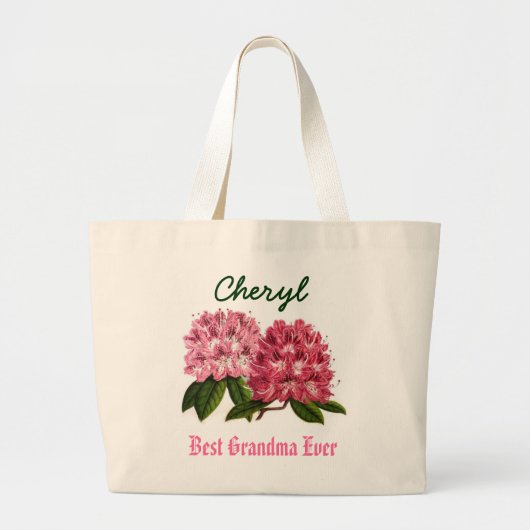 Bester Großmutter-überhaupt Name-Rhododendron Jumbo Stoffbeutel (Vorne)