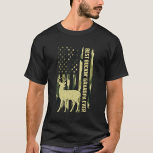 Bester Großvater beim Buckeln je Tarnung Hirschjag T-Shirt