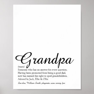 Bester Großvater der Welt Definition Poster