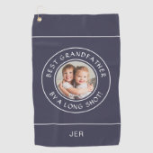 Bester Großvater Golfer Funny Foto Geschenk Navy B Golfhandtuch (Vorderseite)
