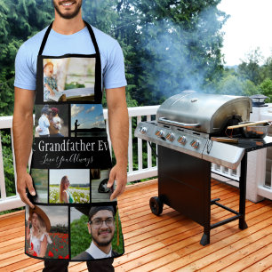 Bester Großvater je 8 Foto Collage Weißes Skript Schürze
