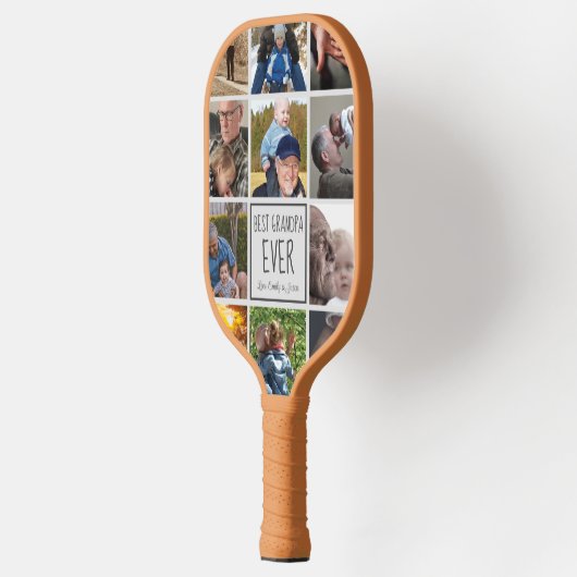 Bester Großvater je Foto-Collage-Text als Pickleball Schläger (Links)