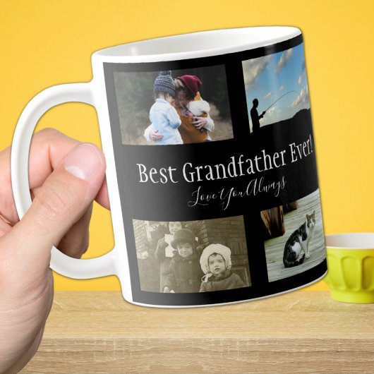 Bester Großvater je Foto Collage Weiß Kaffeetasse