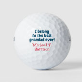 Bester Großvater je Individuelle Name Großvater Golfball (Vorderseite)