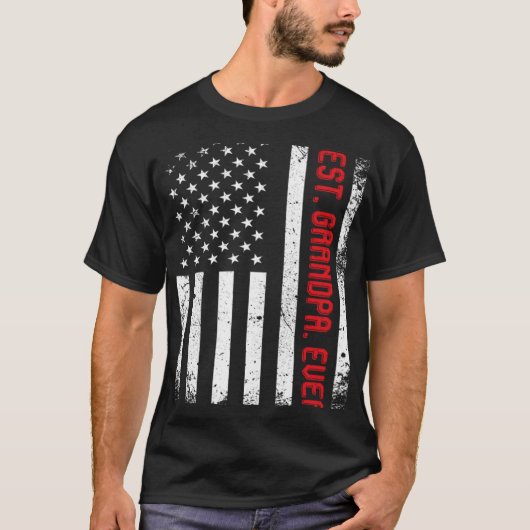 Bester Großvater je US-amerikanischer Flaggen Vint T-Shirt (Vorderseite)