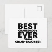 Bester Großvater je von Enkelin Postkarte (Vorne/Hinten)