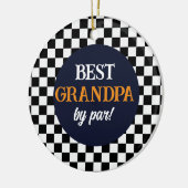 Bester Großvater Moderner Karo Keramik Ornament (Links)