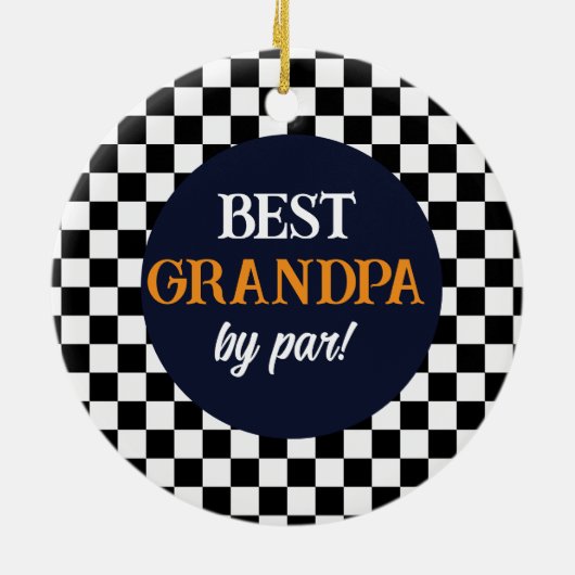 Bester Großvater Moderner Karo Keramik Ornament (Hinten)