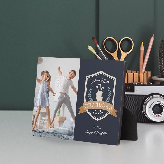 Bester Großvater nach Par | Golf Opa Foto Fotoplatte