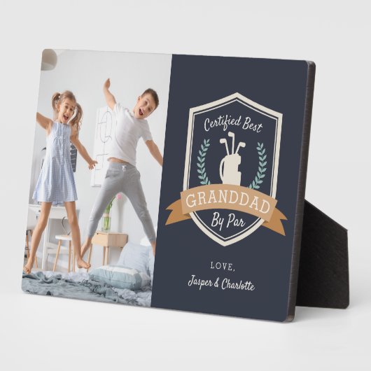 Bester Großvater nach Par | Golf Opa Foto Fotoplatte (Seite)