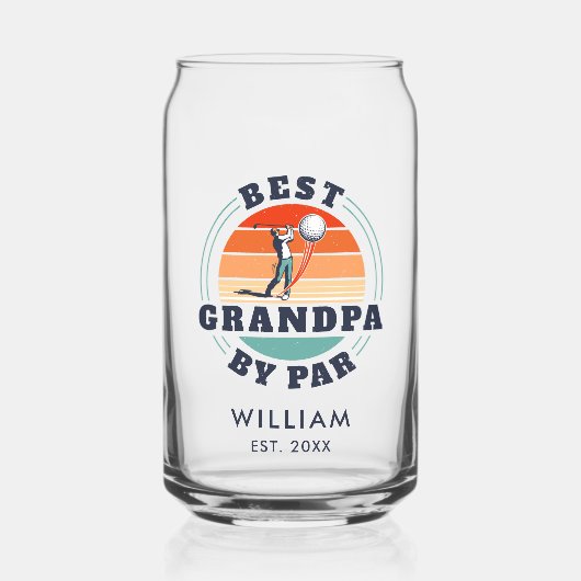 Bester Großvater Ruhender Golfplatz Vater Retro Cu Dosenglas (Vorderseite)