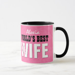 Bester Grunge V29 die EHEFRAU der Welt Rosa Tasse