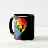 Bester Guncle je LGBTQ-Flag mit Regenbogenfarben Tasse (Vorderseite Links)