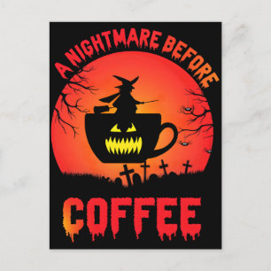 Bester Halloween-Coffee-Spooky Brew & Coffein Fun Feiertagspostkarte