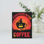 Bester Halloween-Coffee-Spooky Brew & Coffein Fun Postkarte (Stehend Vorderseite)