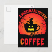 Bester Halloween-Coffee-Spooky Brew & Coffein Fun Postkarte (Vorne/Hinten)