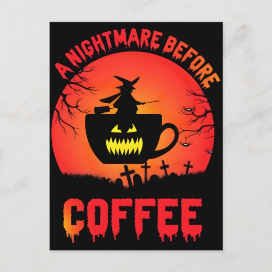 Bester Halloween-Coffee-Spooky Brew & Coffein Fun Postkarte (Vorderseite)