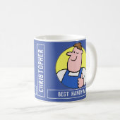 Bester Handyman Cartoon mit Ihrer Namensauswahl. Kaffeetasse (VorderseiteRechts)