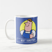 Bester Handyman Cartoon mit Ihrer Namensauswahl. Kaffeetasse (Links)