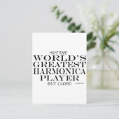 Bester Harmonica Player Nah Postkarte (Stehend Vorderseite)