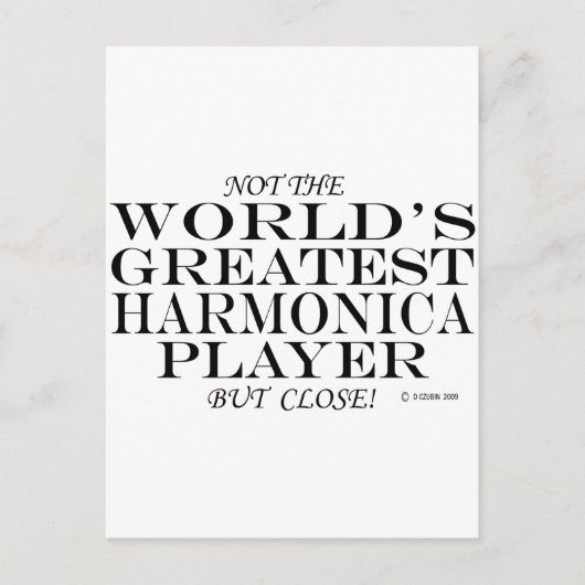 Bester Harmonica Player Nah Postkarte (Vorderseite)