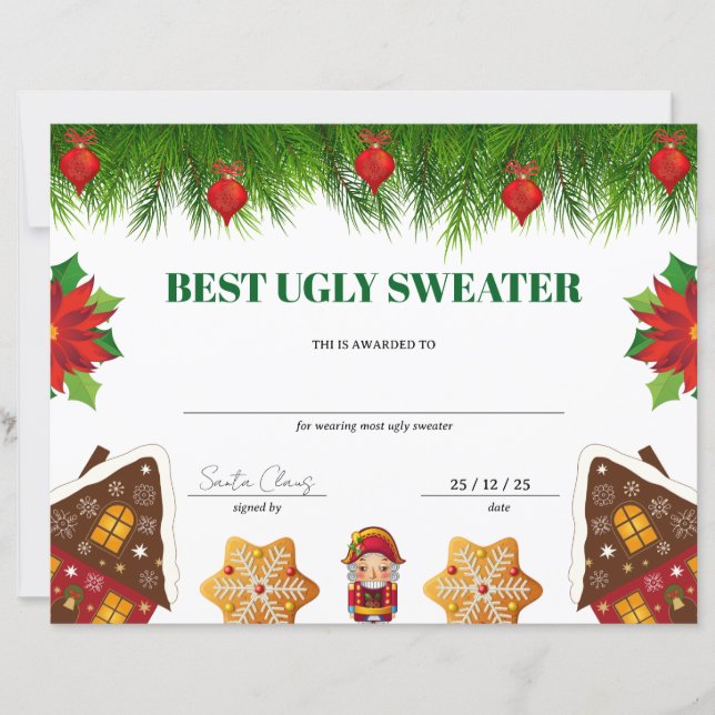 Bester-Hässlicher-Pullover-Weihnachtsauszeichnungs (Vorderseite)