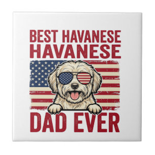 Bester Havanese-Vater Aller Patrioten Hund-Shirt-D Fliese