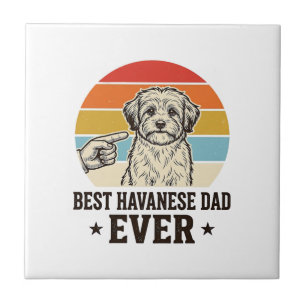 Bester Havanese-Vater Aller Zeiten Vintage-Hund-Sh Fliese