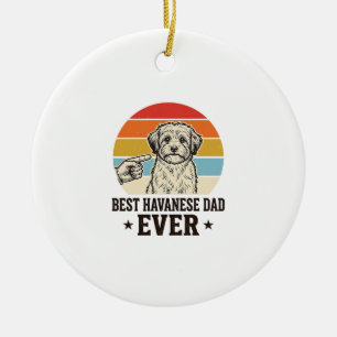 Bester Havanese-Vater Aller Zeiten Vintage-Hunde-S Keramik Ornament