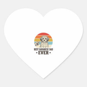 Bester Havanese-Vater Aller Zeiten Vintage-Hundefa Herz-Aufkleber